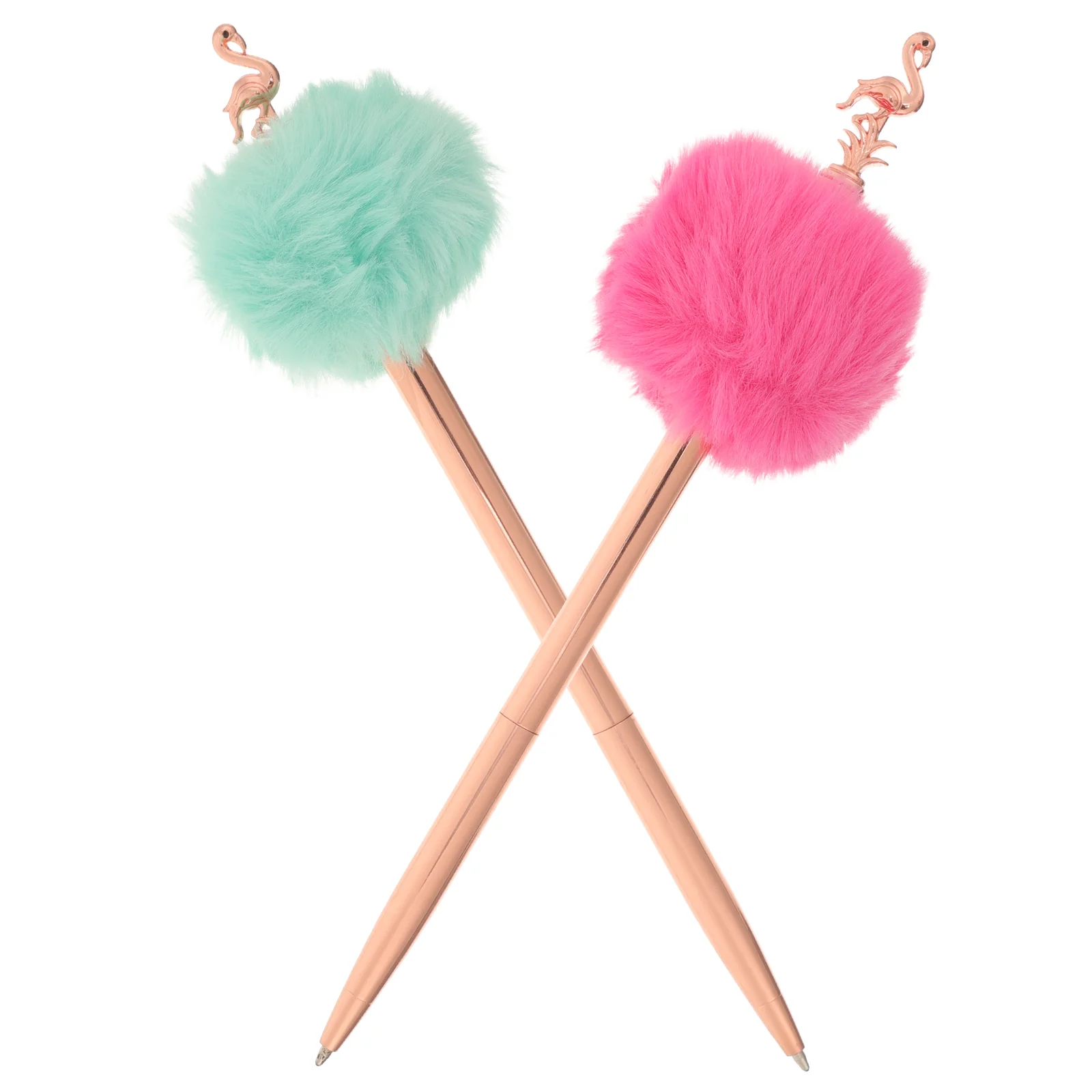 Cabilock Swan Pom Pom Pen 2Pcs Cute Novelty Fuzzy Pens Fluffy Ball Writing Pink Fluffy Pen