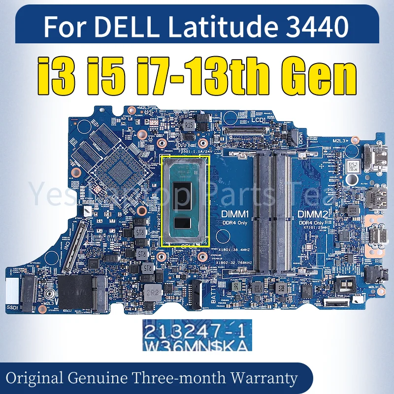 213247-1 For Dell Latitude 3440 Laptop Mainboard CN-0W53N6 0GGM2C