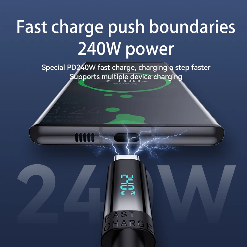 240W Digital Display USB Type C to USB C Cable for iPhone 15 Macbook Xiaomi Samsung Fast Charging usb type c cable,usb c cable,type c cable,usb c charger cord,type c charging cable,fast charger cable,usb cable,fast charge cable,charging cable,iphone charging cable,iphone usb cable,usb c charging cable,type c charging cord,iphone charger cable,pd charger cable,phone charger cable,usb c data cord,charger cable