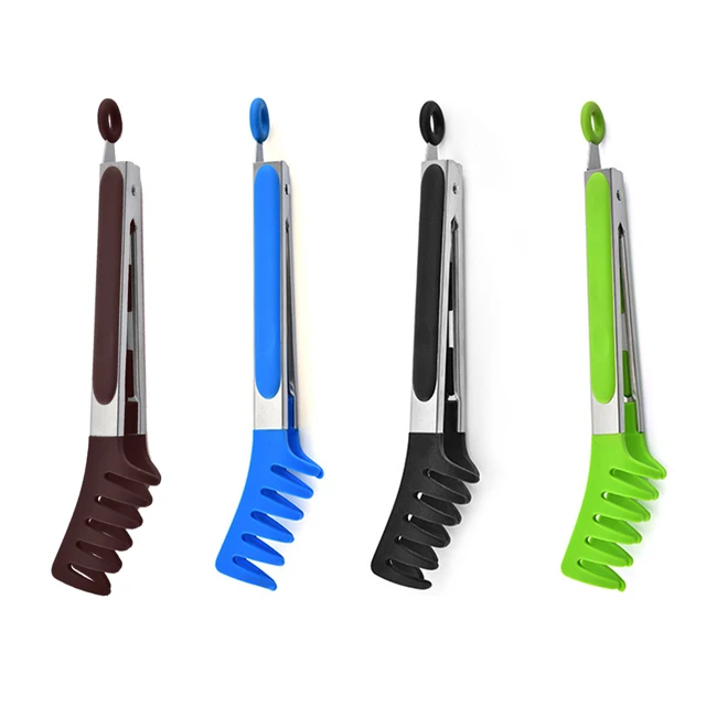Szilikon Nylon Tésztafogók Tészta Spagetti Fogók Élelmiszer Klipek Rozsdamentes Acél Fogantyú Étel Főző Edények Konyhai Kellékek - Image 6