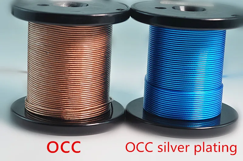 25awg 7n OCC single crystal copper silver plated  multi-core headphone cable upgrade cable DIY fever cable
