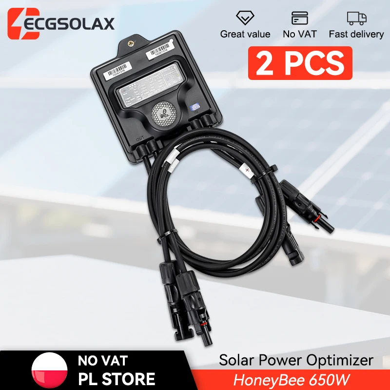 ECGSOLAX 650W 2PCS Optimiseur de puissance PV MPPT Entrée 12V-75V IP68 Surveillance en temps réel des panneaux solaires Optimisation de la puissance PV 1 ECGSOLAX 650W 2PCS Optimiseur de puissance PV MPPT Entrée 12V-75V IP68 Surveillance en temps réel des panneaux solaires Optimisation de la puissance PV 1