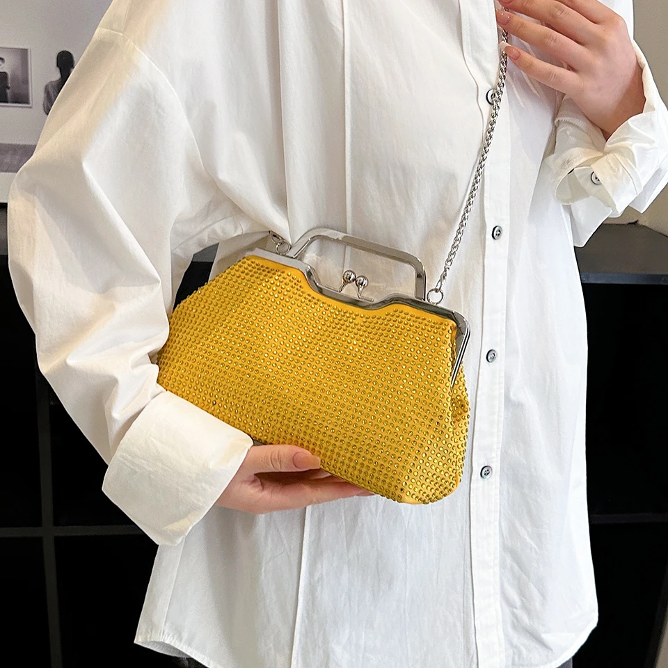 Luxury Women's Bag Simple Evening Crossbody Messenger Clutch Diamond Handbag For Women 2023 Fashion Female Women's Shoulder Bag