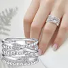 925 Sterling Silver Sparkling Hoops Ring Love Heart For Women Fashion jewelry Firefly Clover ring Party Anniversary Fine Gifts 1