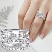 925 Sterling Silver Sparkling Hoops Ring Love Heart For Women Fashion jewelry Firefly Clover ring Party Anniversary Fine Gifts 1