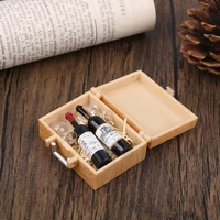 1Set Dollhouse Miniature Simulation Red Wine Box Model Food Accessories For Doll House Decor Kids Pretend Play Toys 2