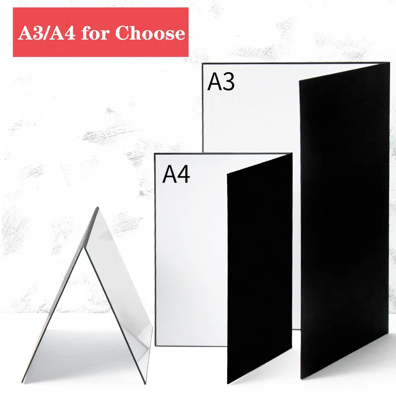 A3/A4 Camera Photography Accessory Collapsible Cardboard White Black Silver Reflector Absorb Light Thick Reflective Paper photography reflector
