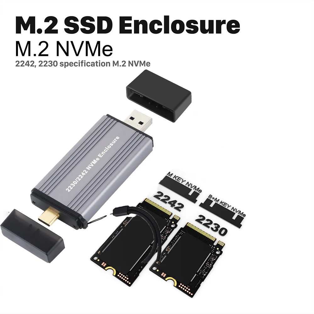 M2 ssd case usb a usb c m 2 nvme 2230 2242 ssd enclosure usb 3 2 10gbps