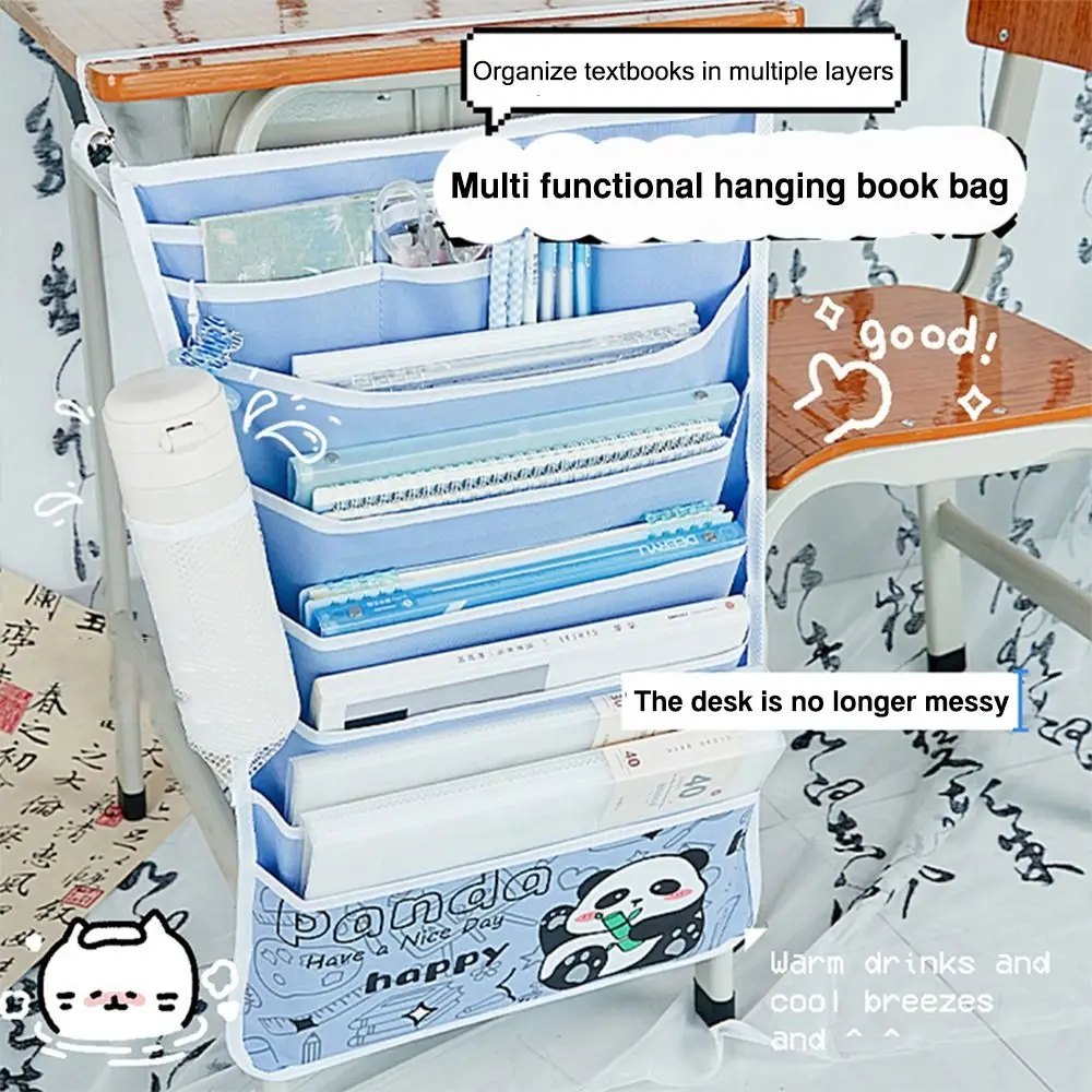 

8 слоев, сумка для хранения книг с 11 карманами, вместительная утолщенная подвесная сумка для настольного компьютера, сумка для хранения канцелярских принадлежностей, для школы и офиса