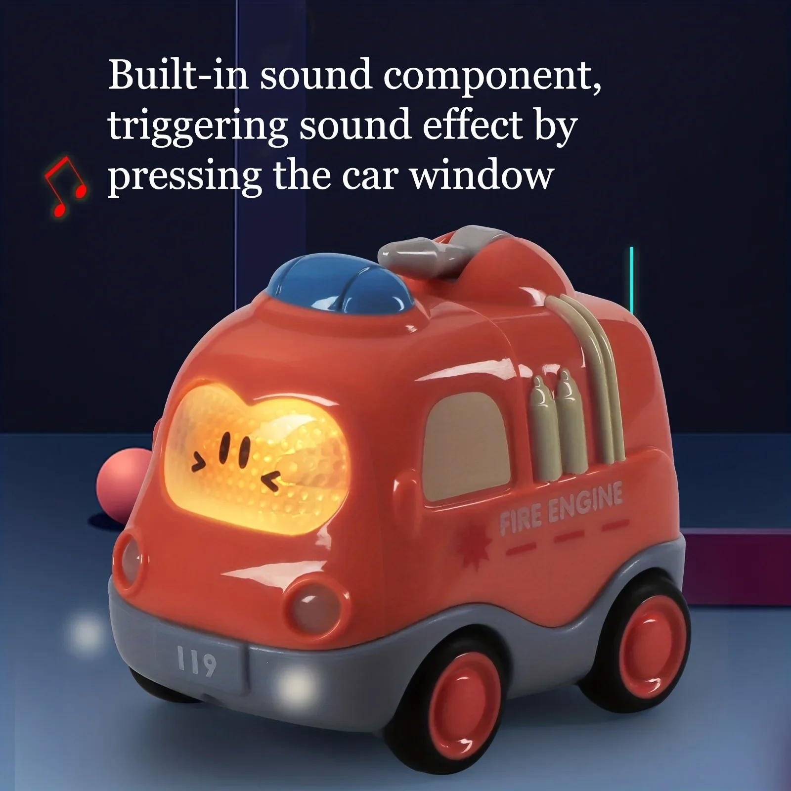 Pull Back Vehicle Toy Toddlers Cars with Lights & Sound, Police Car, Ambulance, Fire Truck, Taxi Birthday Party Gifts Toy - 6