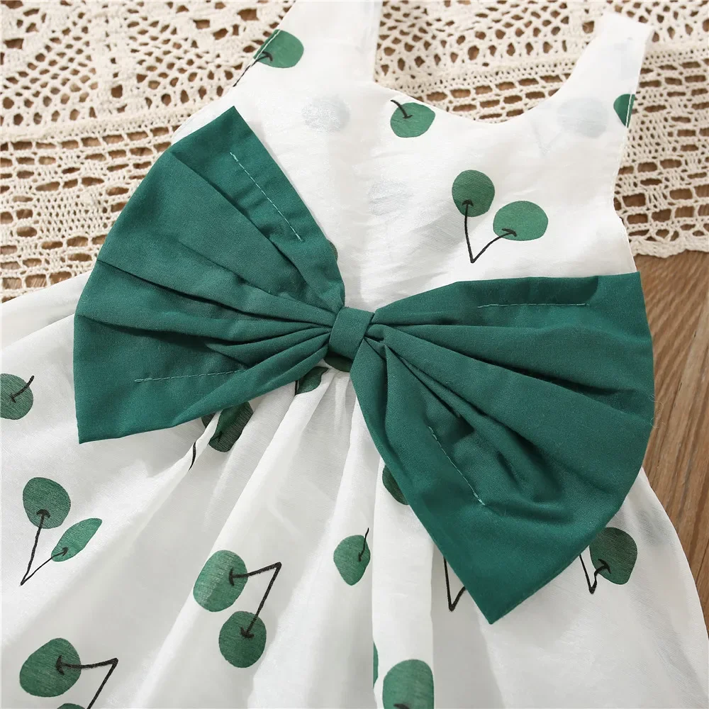 فستان بناتي صيفي كرز + قبعة