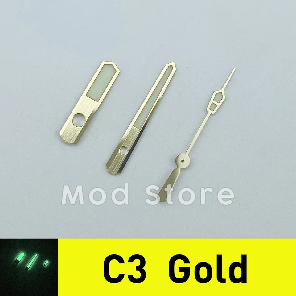 Jeu D'Aiguilles De Montre Luminescentes Pour Mouvements NH35, NH36, NH38 - Couleurs Argent, Or, Bleu, Rose, Vert - Taille 12.5mm