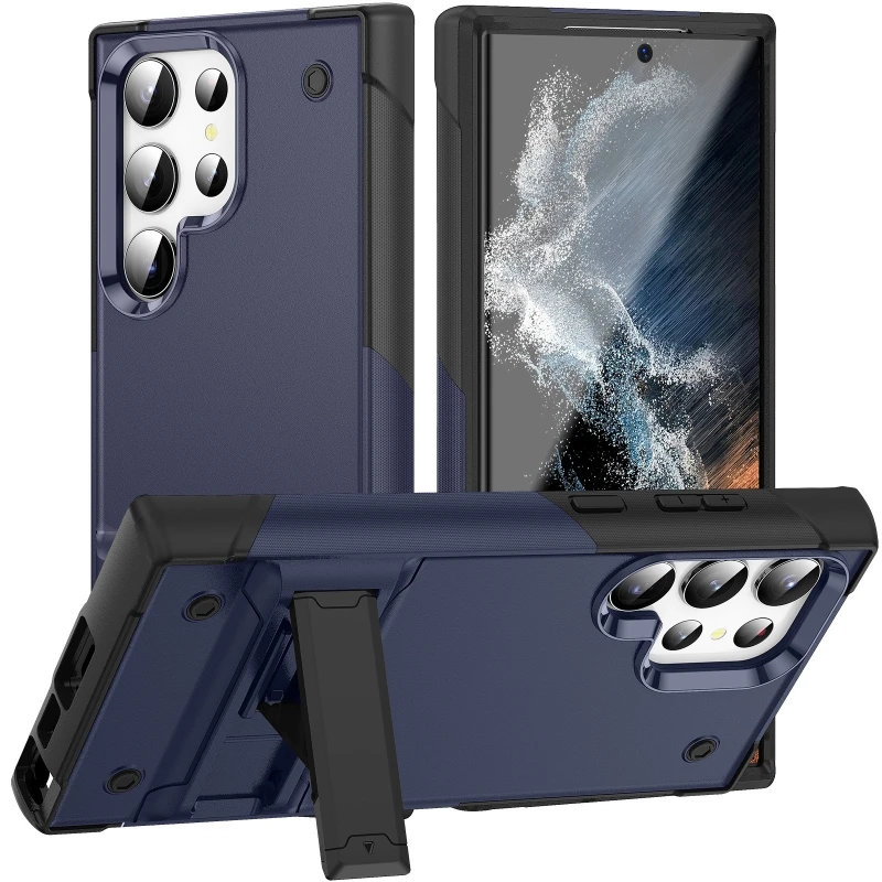 Shockproof Armor Protective Cover With Stand Phone Case For Samsung S24 S23 S22 S21 S20 Plus Ultra FE S10 5