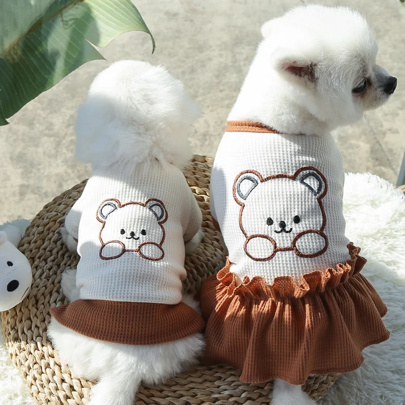 

Pet Dog Clothes Puppy Vest T-shirt Shirt Cute Spring Pet Skirt Dress Roupas para cães Bottoming Shirt Dog Costume Puppy Clothes