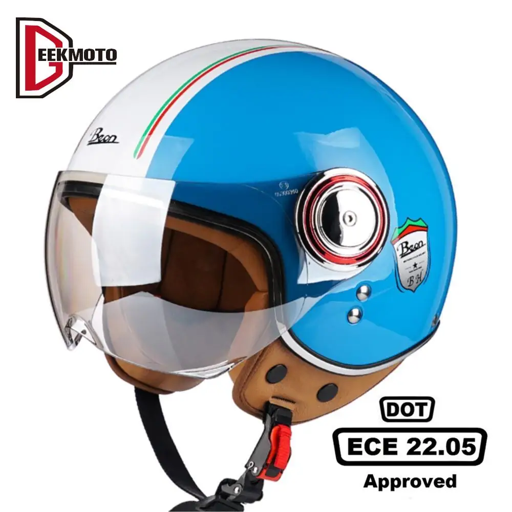 Casco Moto Ece Dot Approvato Capacete De Moto Scooter Casco Motociclista Casco Aperto Retro Casco Moto Casco Da Ciclismo