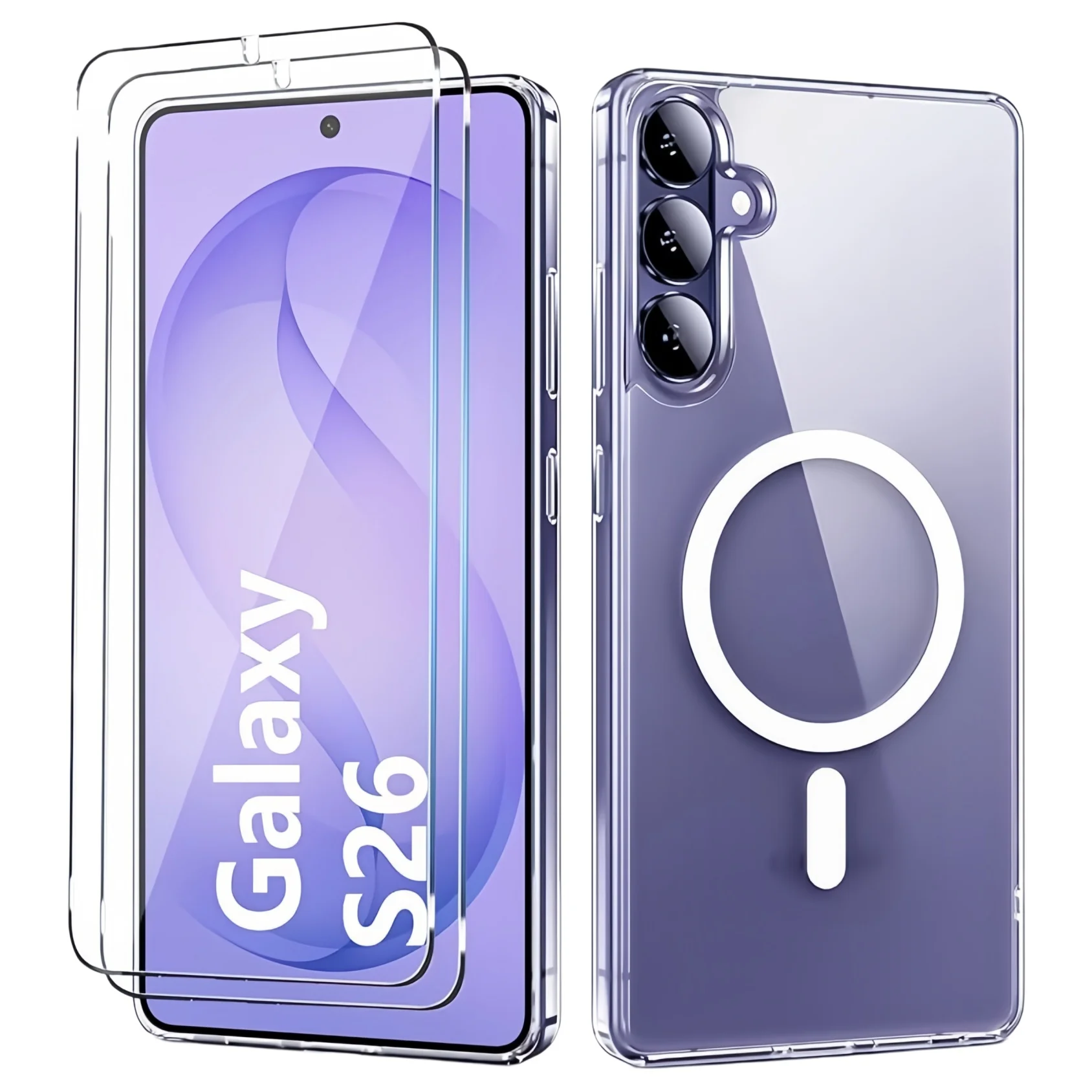 Magnetic Shockproof Clear TPU Smartphone Case with Screen Protector