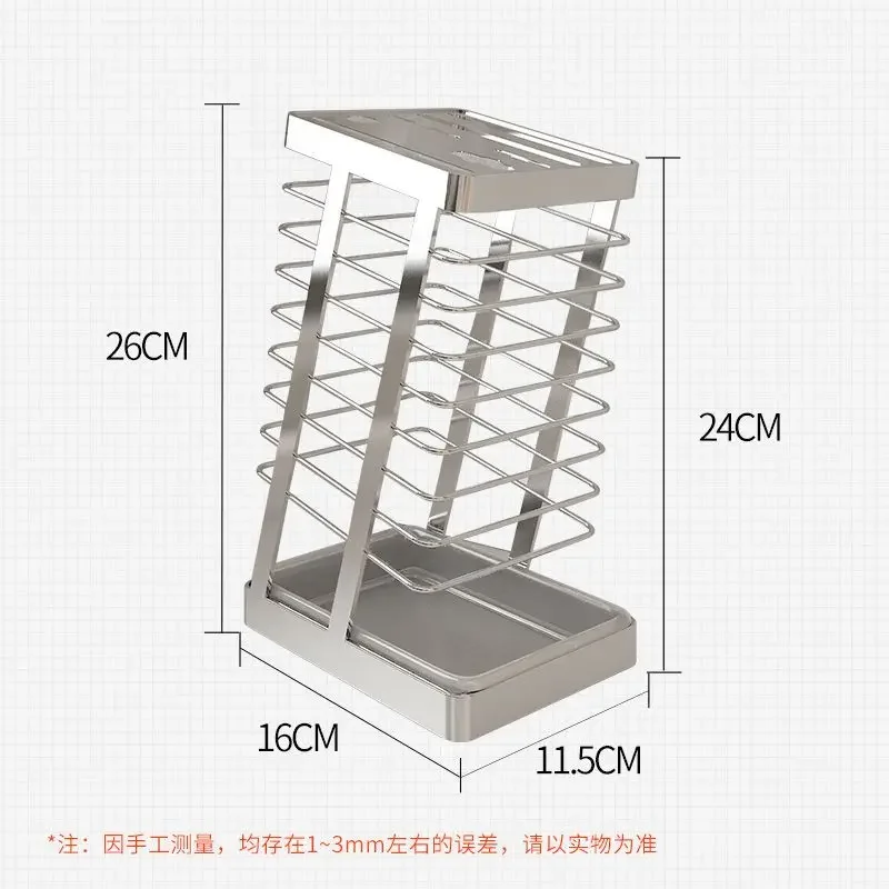 Stainless Steel Kitchen Knife Stand Tool Holder Large Capacity Knife Tool Storage Rack Household Utility Knife Holder Organizer 6