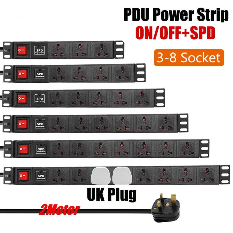 Сетевой шкаф PDU удлинитель 3-10AC розетка SPD защитный модуль двойной переключатель 3500 Вт 1,5 м удлинитель