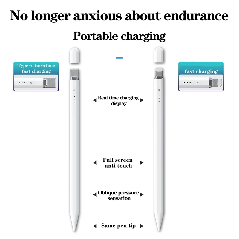 Magnetic Suction Capacitive Pen Capacitive Pen With Type-C Interface Charging For Apple/Ipad Pencil