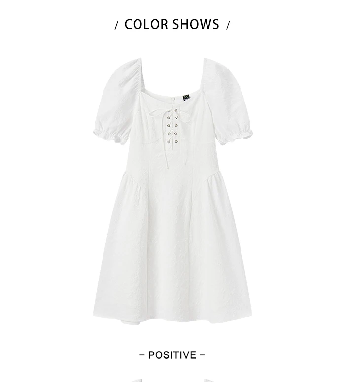 Vestido de mujer con mangas abullonadas, romántico, de verano, nuevo, con tirantes y escote cuadrado, vestido corto, dulce y fresco.