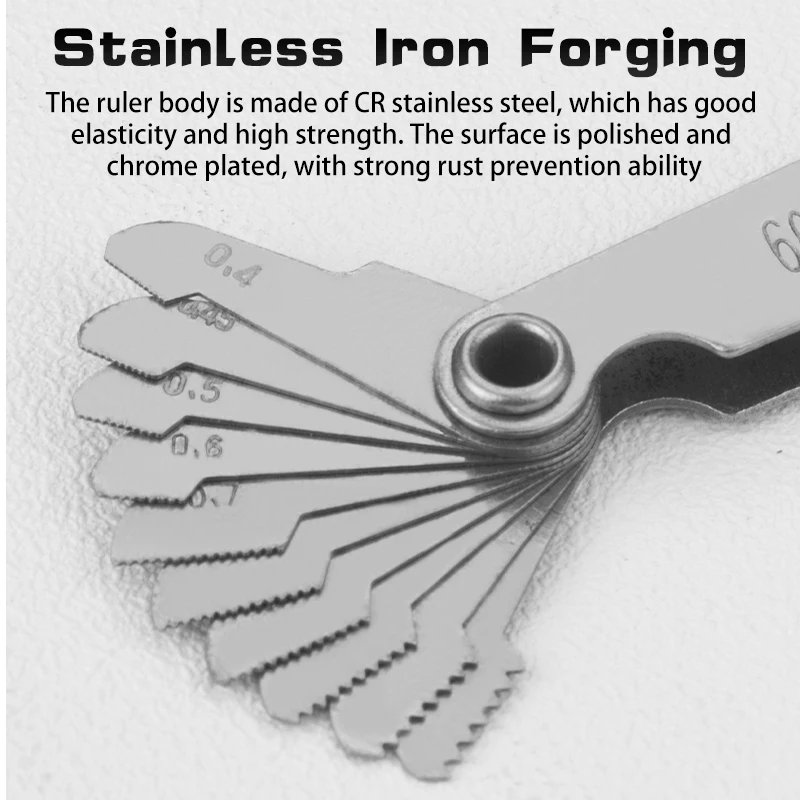 Inch 55&deg; / Metric 60&deg; Thread Pitch Cutting Gauge Set Stainless Steel Pitch Ruler Measuring Tools One Piece Thread Samples 20Pc