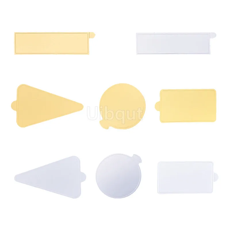 Description Picture 6 of item100pcs/set Golden black silver Mousse Mat Bottom Cake Base Boards Paper Board Shape Dessert Tray Christmas Cake Decoration Tools
