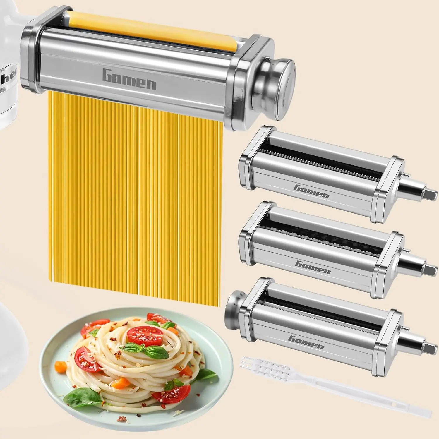 Pasta Attachment for Kitchenaid Stand Mixer,3 Pcs Pasta Maker Kitchen Aid Attachment for kitchenaid pasta maker Included P