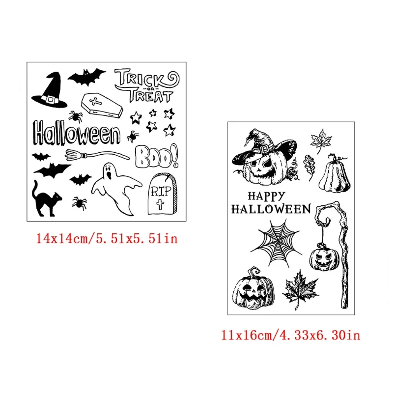 Decorative Stamps Sheet Transparent Silicone Seal Clear Stamp For DIY Craft Card Photo Album Making Happy Halloween Prop clear stamps clear rubber stamps