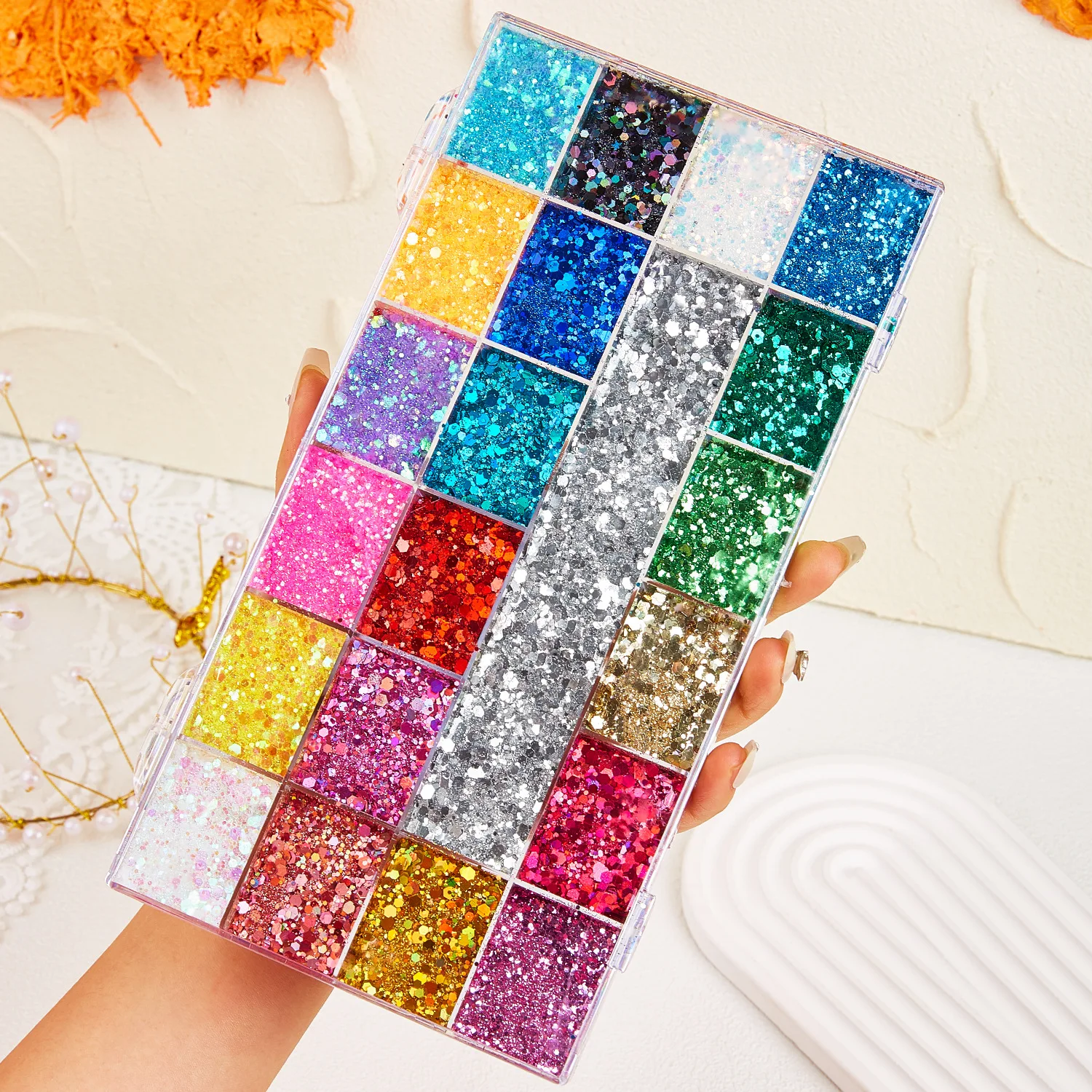 24 Color Chameleon Pigment Chunky Glitter Flakes Gel Eyeshadow Multichrome Duochrome Glitter Eyeshadow 3