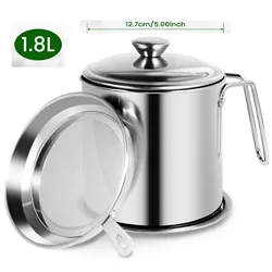 Stainless Steel Oil Strainer Pot with Fine Mesh and Fry Basket (E 1.8L)