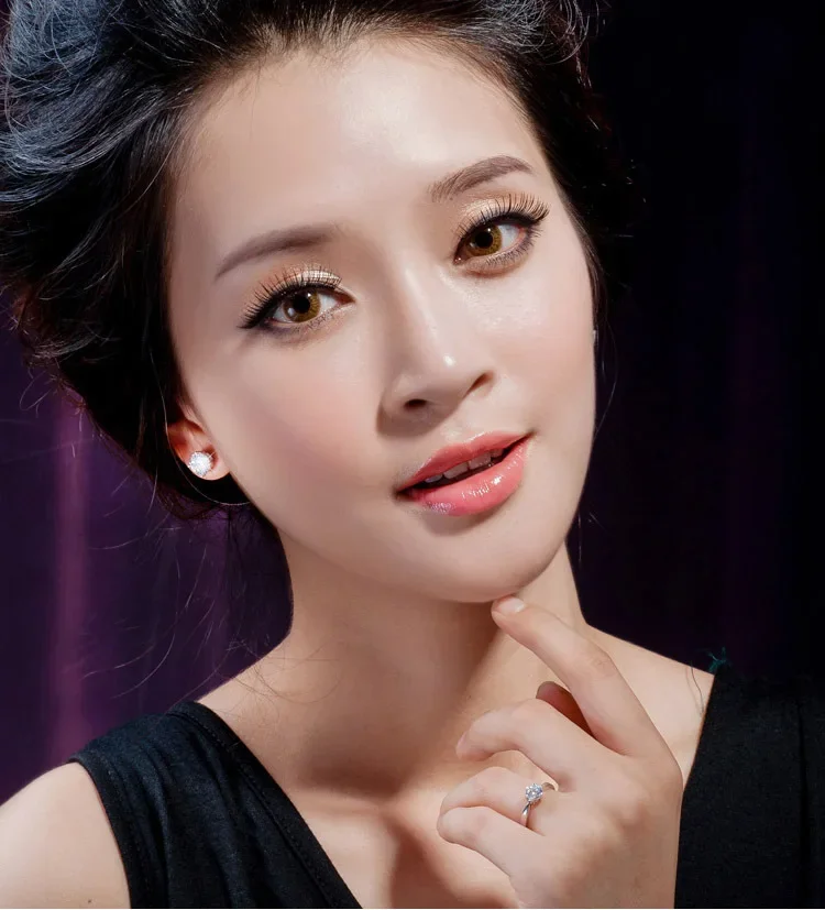Model Wearing Earrings