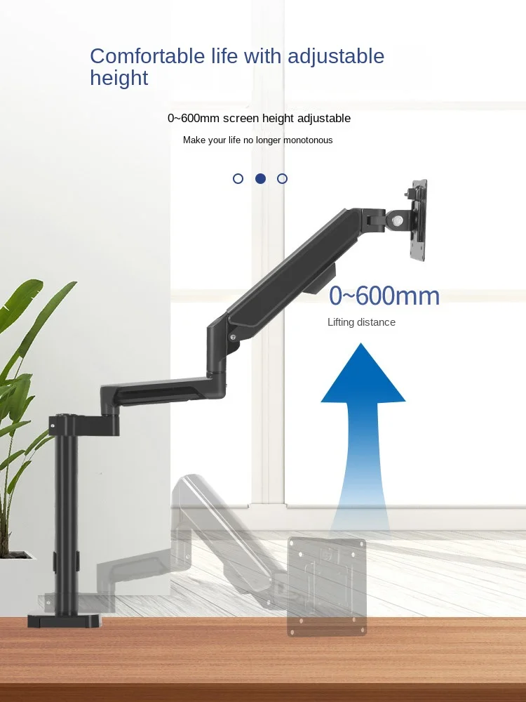 

Flip Display Lifting Rotating Bracket Desktop Computer Lifting Hover Table Clip Perforated Fixed