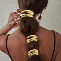 Pinces à Cheveux en Métal Double Couche pour Femme, Chouchous artificiel astiques, Simple, Épais, Creux, à la Mode 1