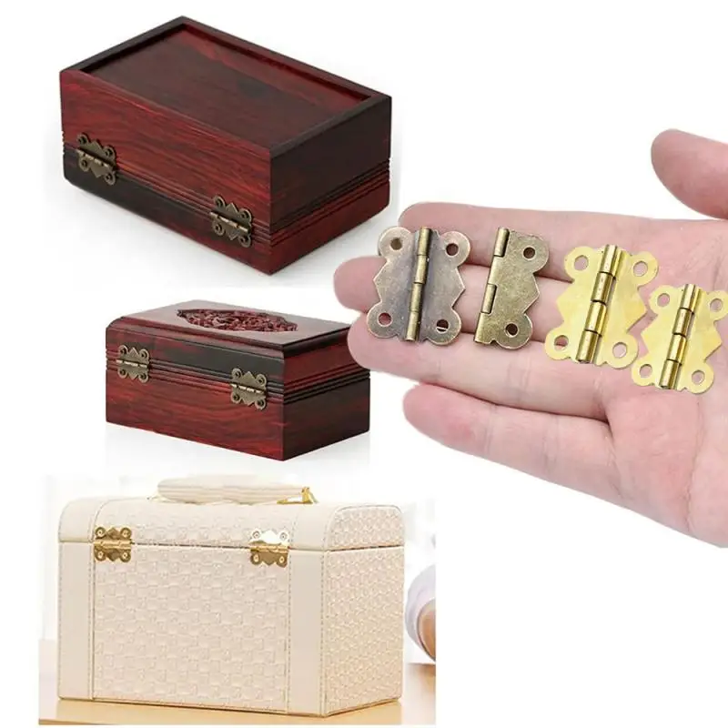 10/20pcs hinge with screw butterfly butt iron hinge 17x20mm, 20x25mm, 25x30mm antique bronze vintage wooden jewelry box wine box