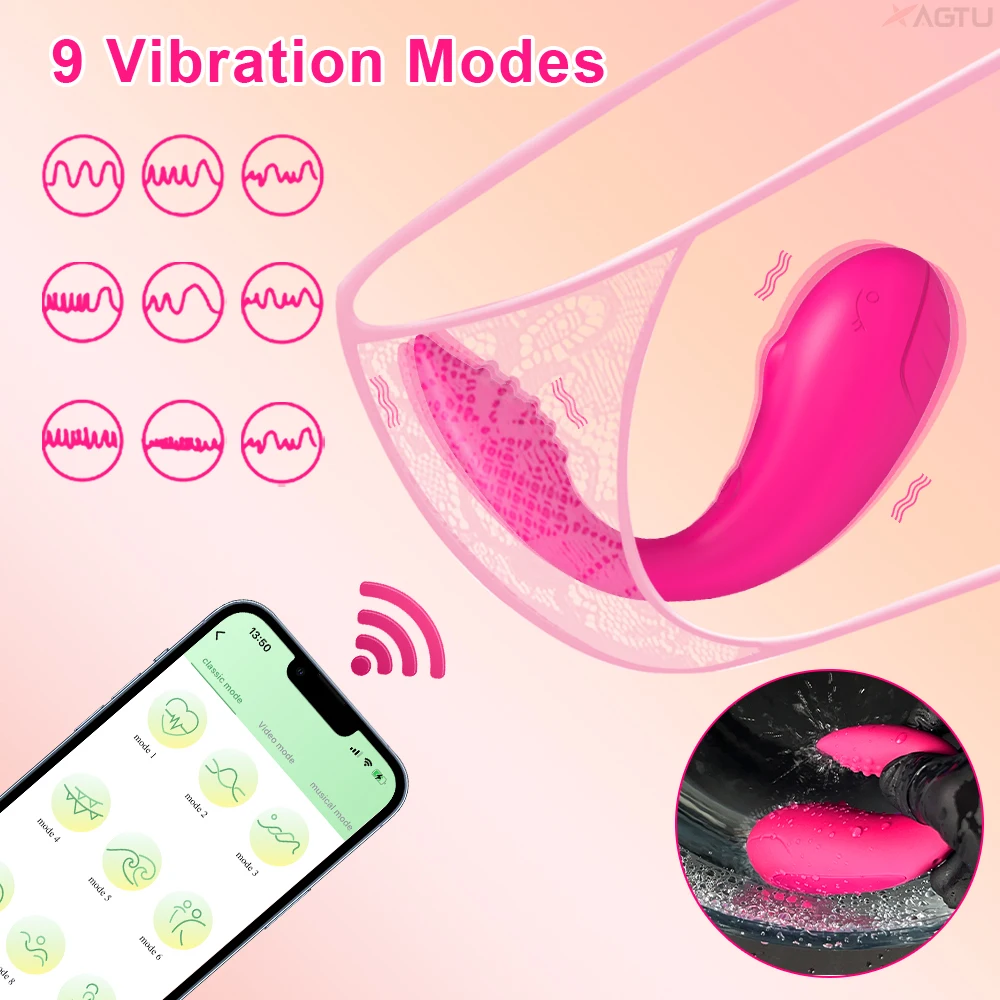 Vibrating Sex Toys Wireless Bluetooth G Spot Dildo Vibrator for Women APP Remote Control Wear Vibrating Egg Clit Female Panties Sex Toys for Adults