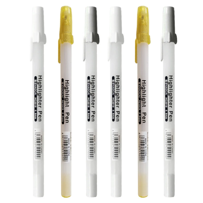 Gel Pen set Highlight Paint White Marker Pen 0.8mm Fine Tip Refill Rod for Student Drawing Art Writing Supplies white marker pens