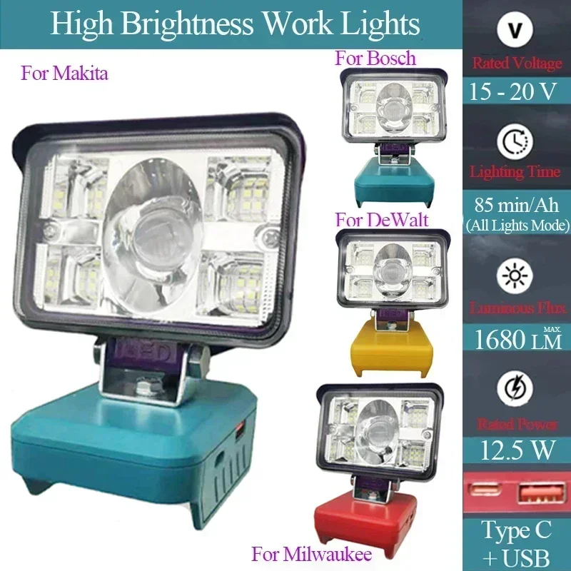3 인치 대형 렌즈 자동차 LED 작업 램프 라이트 토치 유형 C 밀워키 18V ..