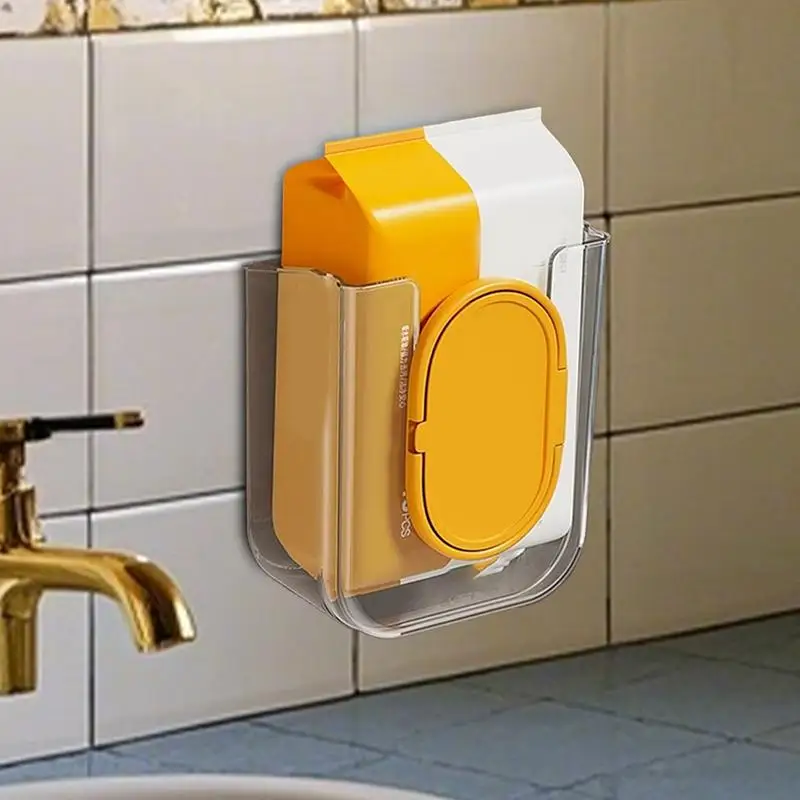 Wet wipe box Wall Mounted Wipe Tissue Organiser Toilet Paper Holder Box Self-Adhesive Paper Towel Dispenser Easy Installation
