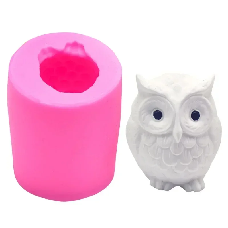 1pc 3D Candle Silicone Mold Owl for Making Candle Cake Chocolate Hard Candy