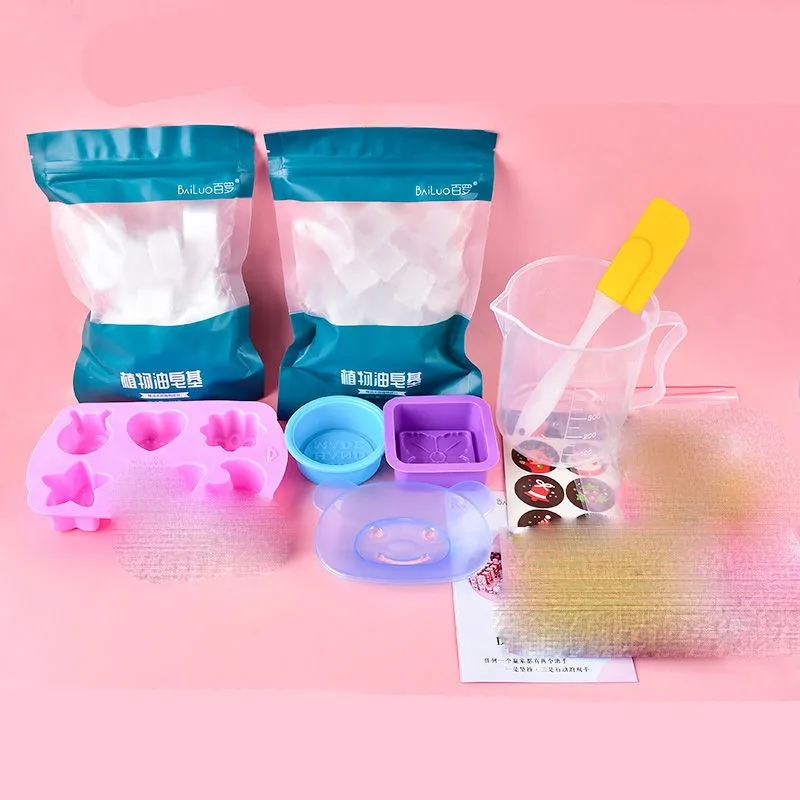 Creative Beginner's Simple Handmade Soap Set Household DIY Material Pack Soap Mold Making Tool 1000g Base Make Set LF318