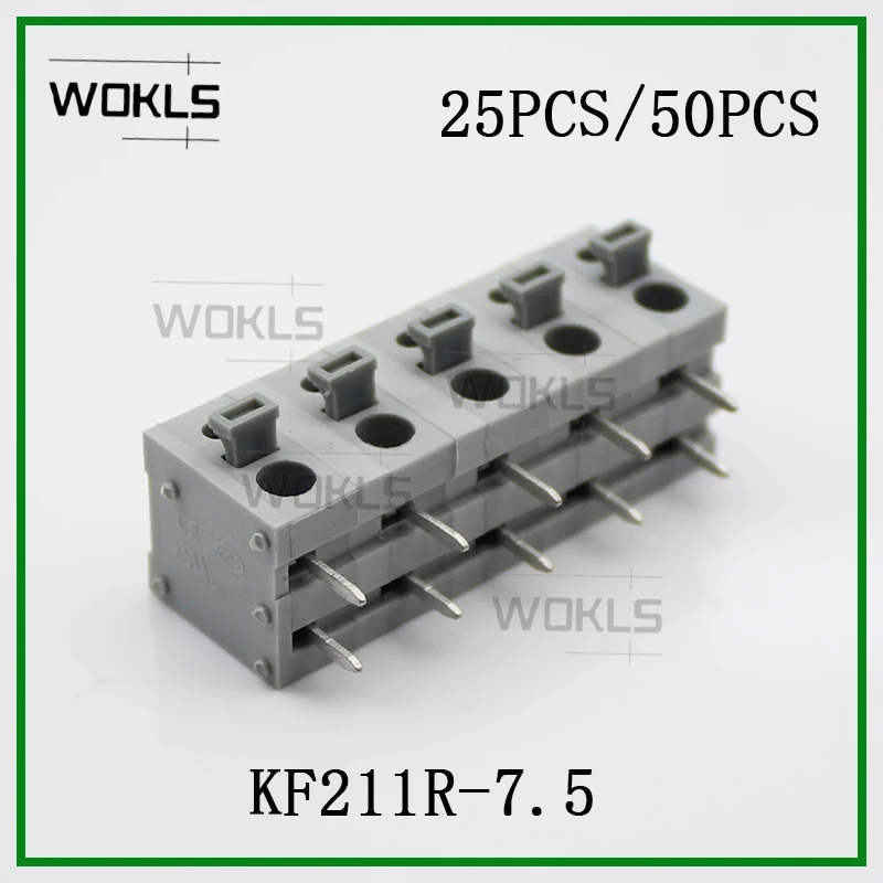 

25PCS/50PCS 7.5MM PCB SPRING TERMINAL BLOCKS DG211R-7.5mm KF211R KF246R