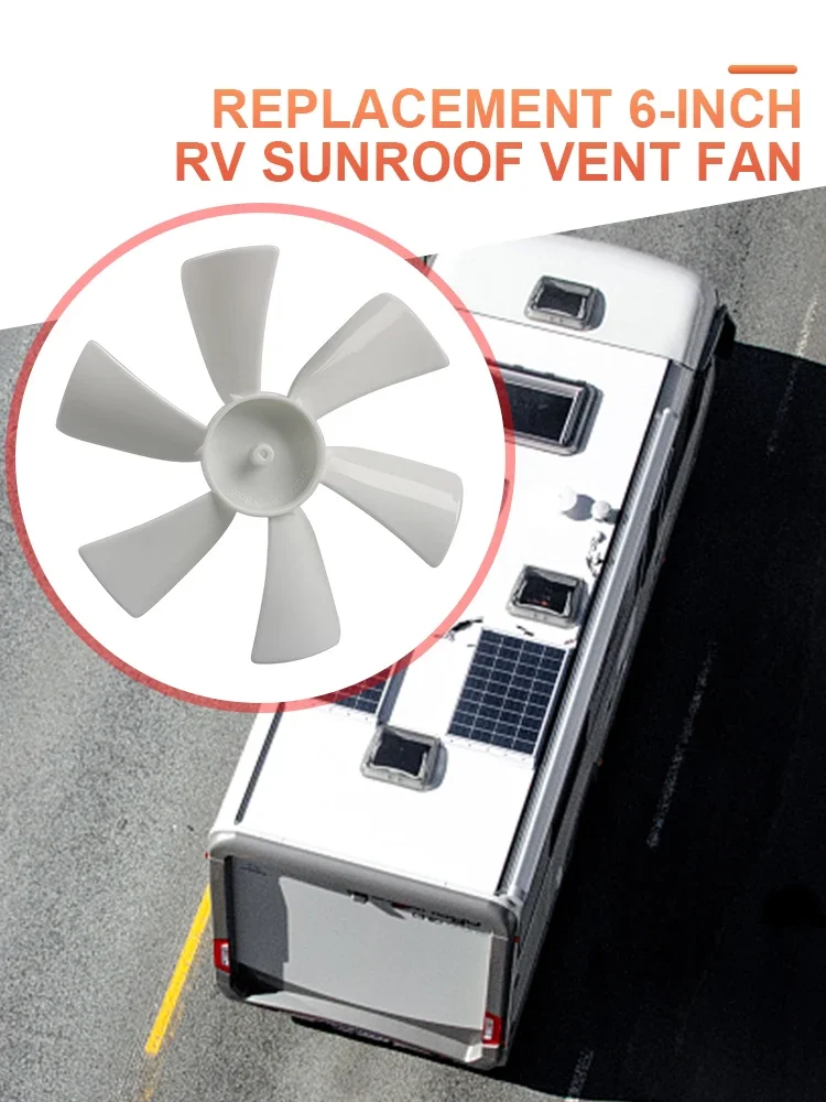 Replacement Vent Fan Blades D Hole RV Bathroom Vent Fan 6 Blades Replacement Fan Blade for Bathroom Roof Vent Range Hood