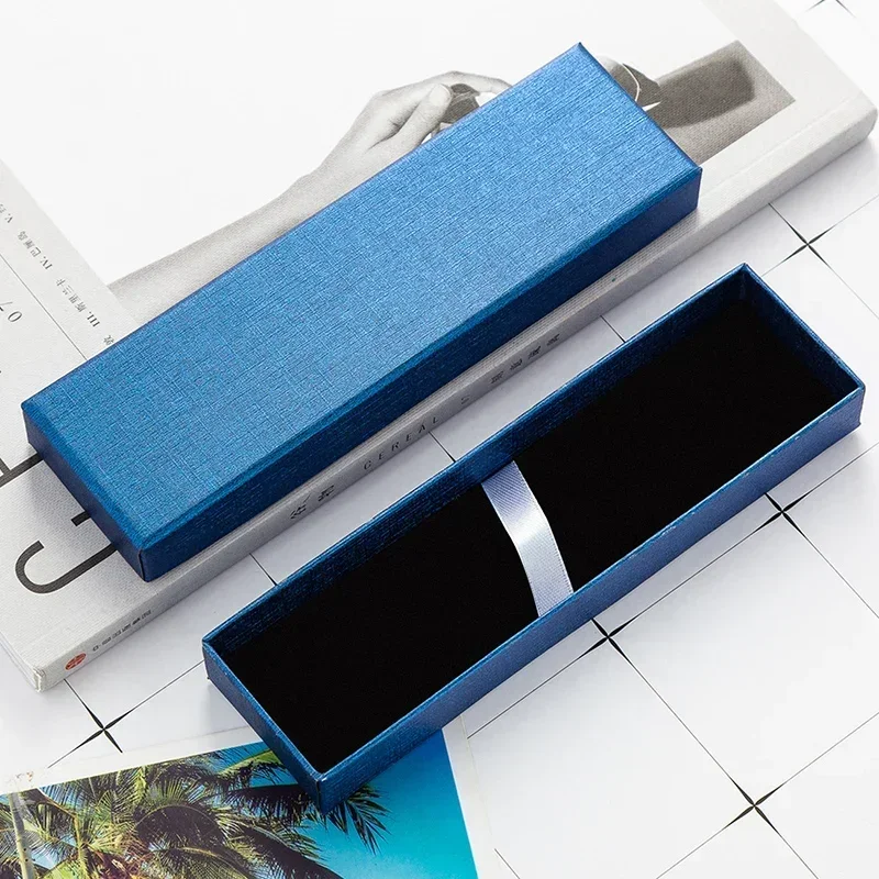 Neutral Pen Ballpoint Pen Box Rectangular Box Cover Paper Flannel Black Carton Lettering Special Gift pencil cases stationery box