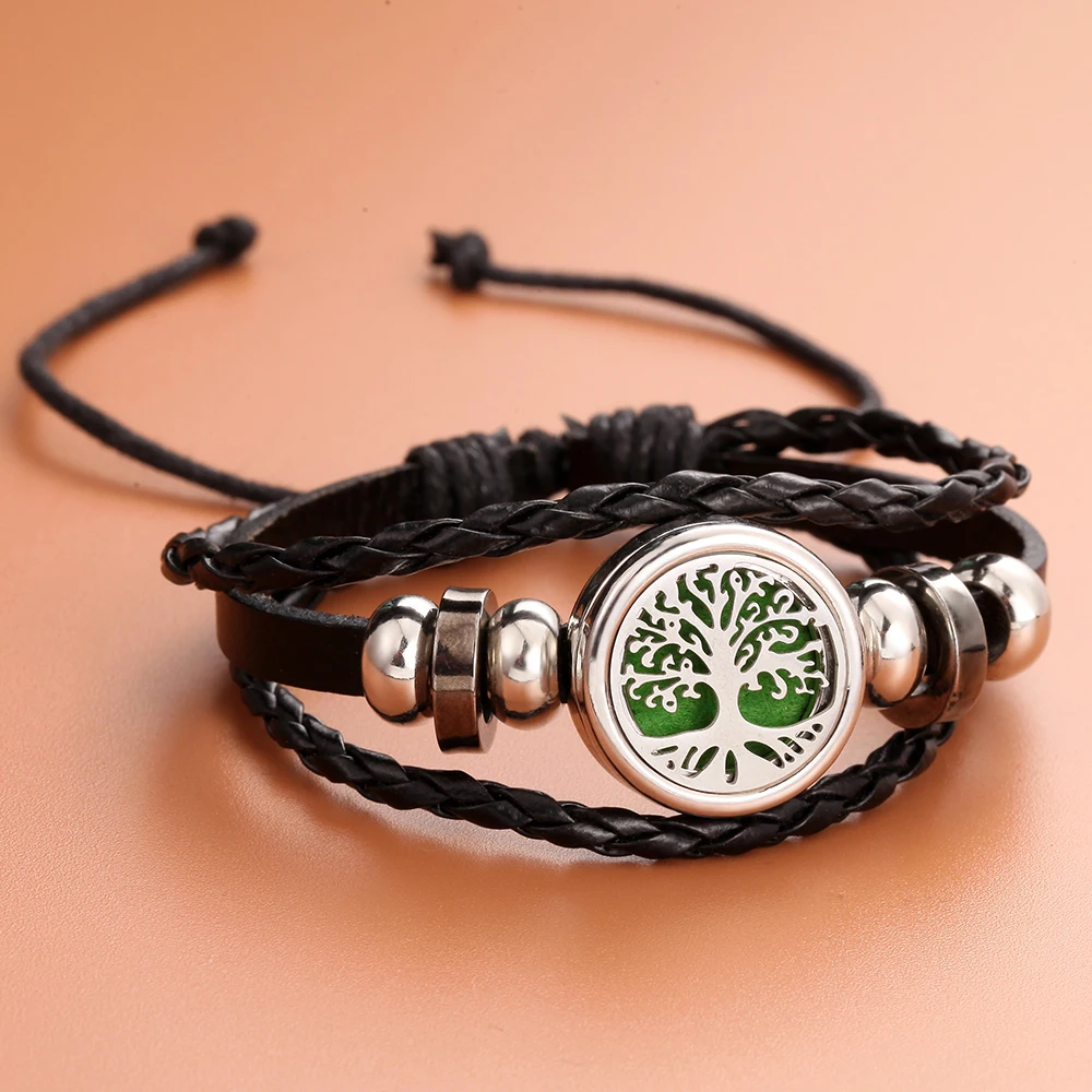 Leather Aromatherapy Bracelet Bangle Perfume Essential Oil Diffuser Locket Jewelry bangle bracelet leather bracelet leather magnetic bracelet