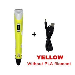 LED Display 3D Printing Pen - Creative DIY Smart Toy & Artistic Gift (Yellow)