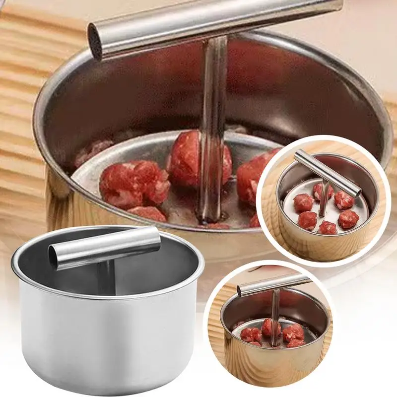 Stainless Steel Meatball Press Mould 6/12 Holes Meatball Maker Kitchen Household Hand Extruded Making Tools Meat Shaper