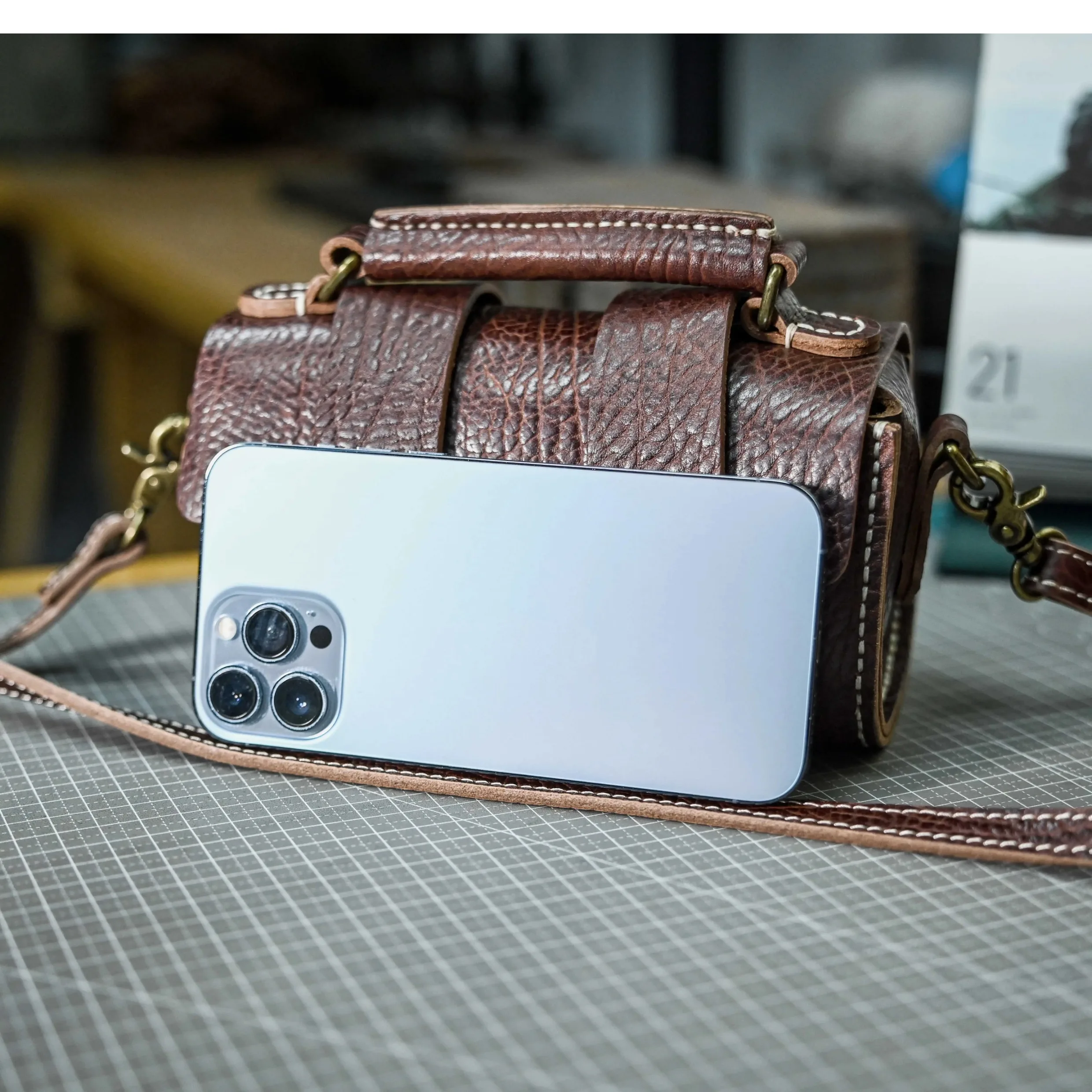 PNDME hochwertige erste Schicht Rindsleder Damen kleine Handtasche Designer handgemachte echtes Leder weibliche Schulter Umhängetasche – Detail 6
