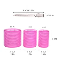 19-35pcs/Set Hair Roller Sets 18pcs Plastic Self Grip Heatless Hair Curlers 3 Sizes Hair Rollers Clips DIY Hairdressing Tools 4