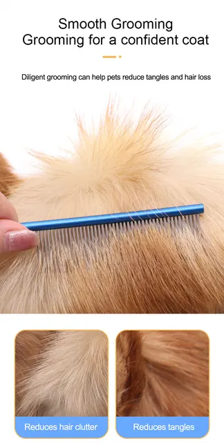 Stainless Steel Pet Flea Comb Practical Colorful Non-rust Dog Grooming Comb Dense Tooth Pet Hair Comb Cleaning 6