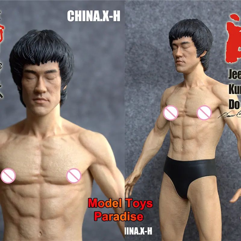 

CHINA.X-H 1/6 Men Soldier Bruce Lee Kung Fu Superstar Muscle Body Full Set 12inch Action Figure Collectible Toys Gifts